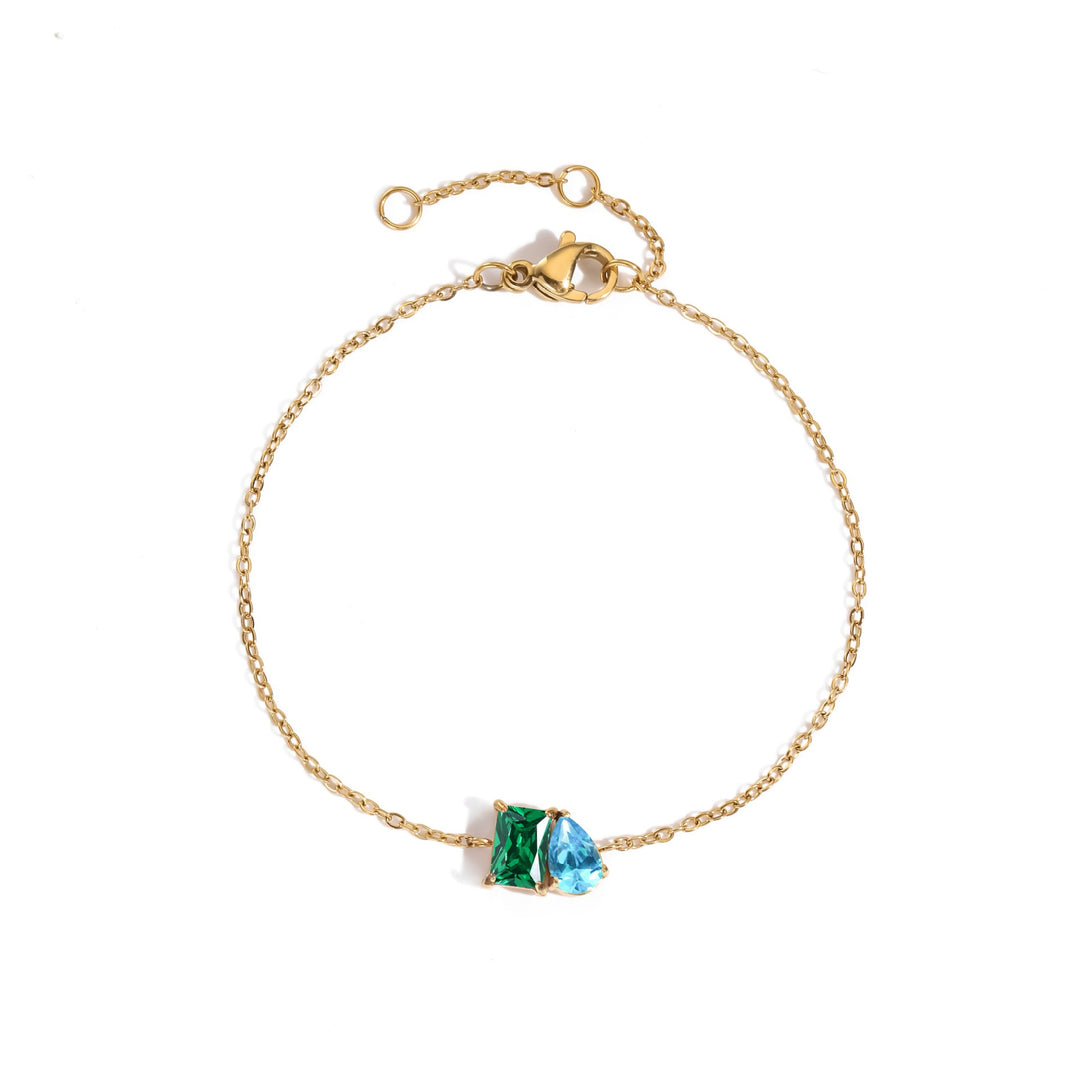 18K Gold Toi et Moi Birthstone Bracelet