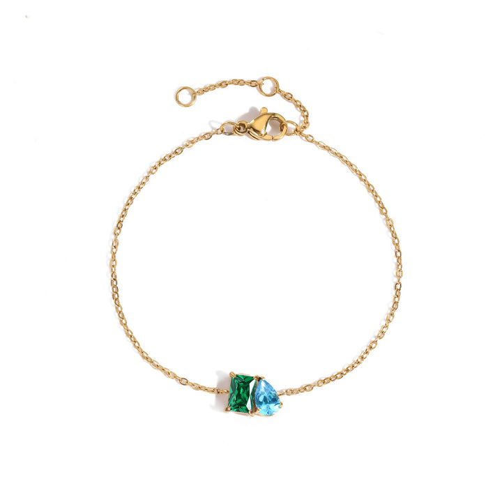 18K Gold Toi et Moi Birthstone Bracelet