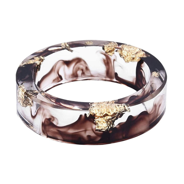 Nature's Imprint · Handmade Resin Ring with Dried Flowers & Gold Foil