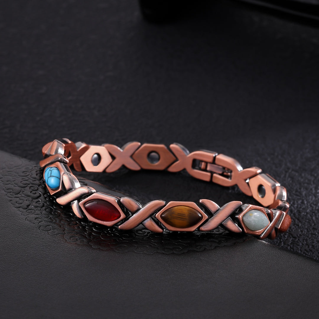 100% Pure Copper Magnetic Bracelet with Natural Turquoise