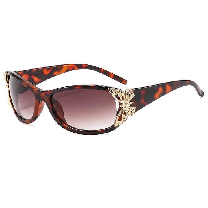 Butterfly Charm Stylish Metal-Accent Sunglasses