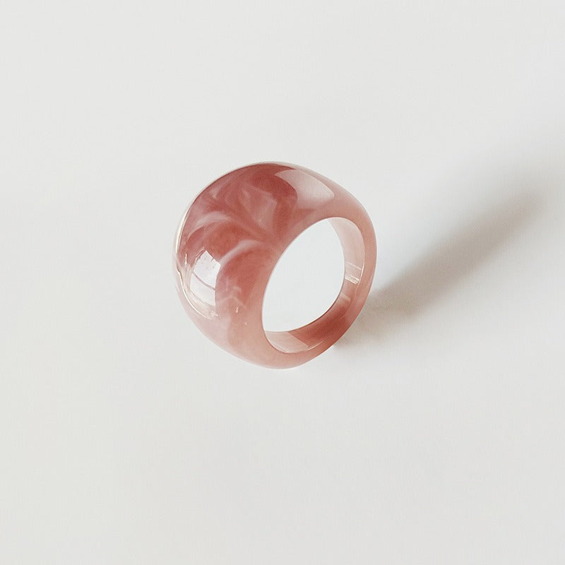 Chunky High-Gloss Resin Dome Ring