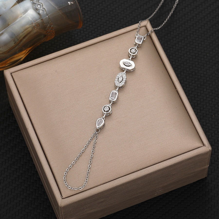Multi-Facet Sparkle S925 Silver Colorful Stone Chain Bracelet