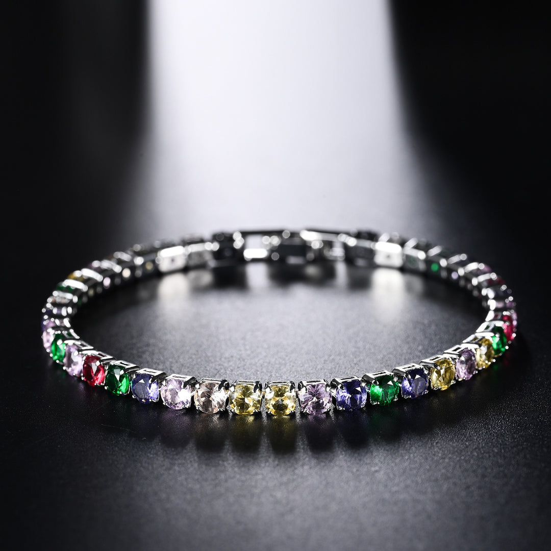 Rainbow Multi-Color Moissanite Tennis Bracelet