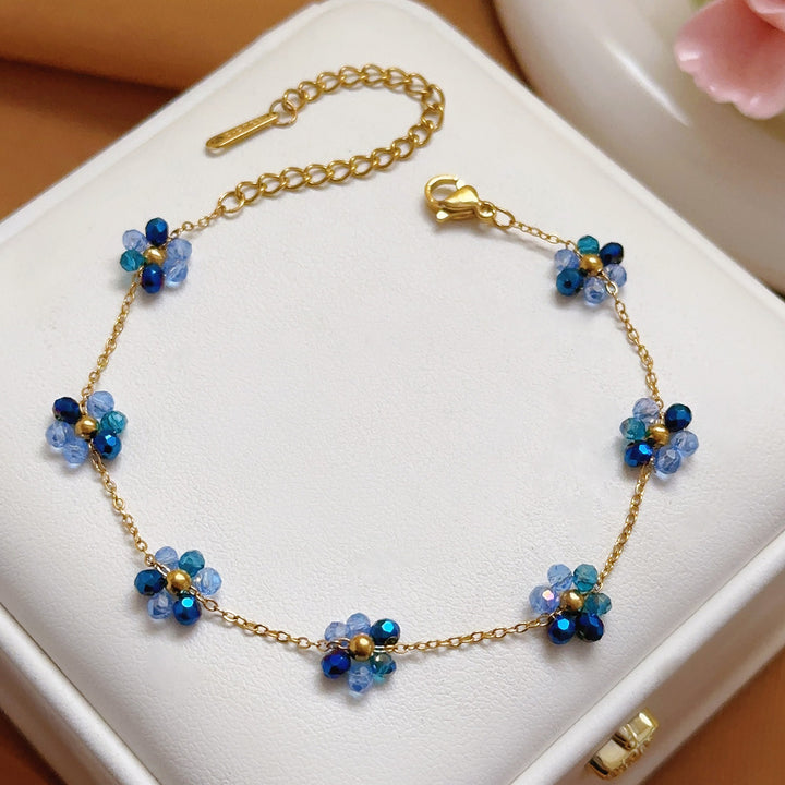 18K Gold Plated Handmade Flower Anklet