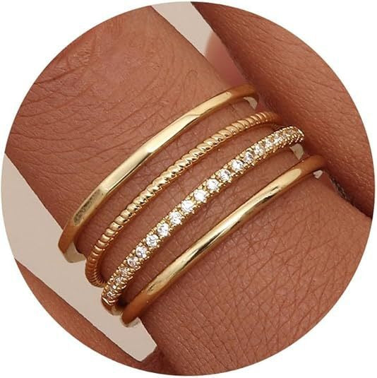 Minimalist Harmony S925 Silver Thin Band Stackable Ring Set