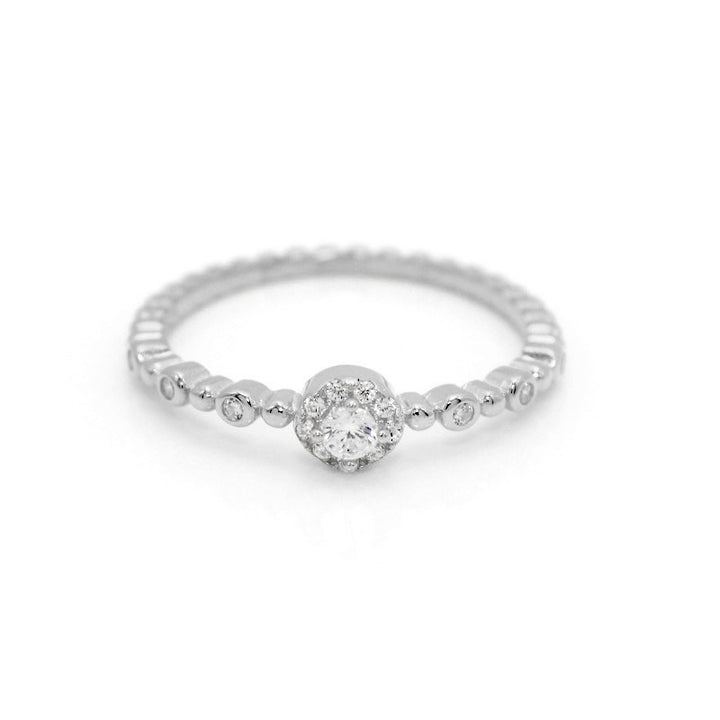 Vintage Milgrain Halo Stackable Ring Set
