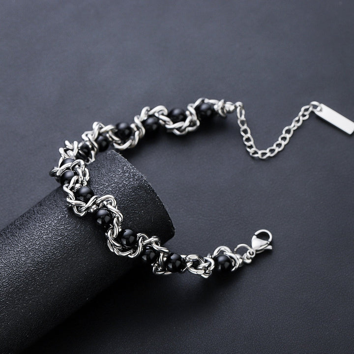Modern Weave S925 Silver Pearl Necklace Bracelet Set