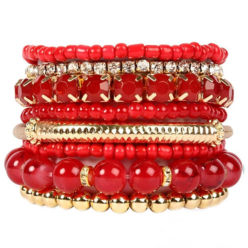 Boho Stackable Beaded Bracelet Set