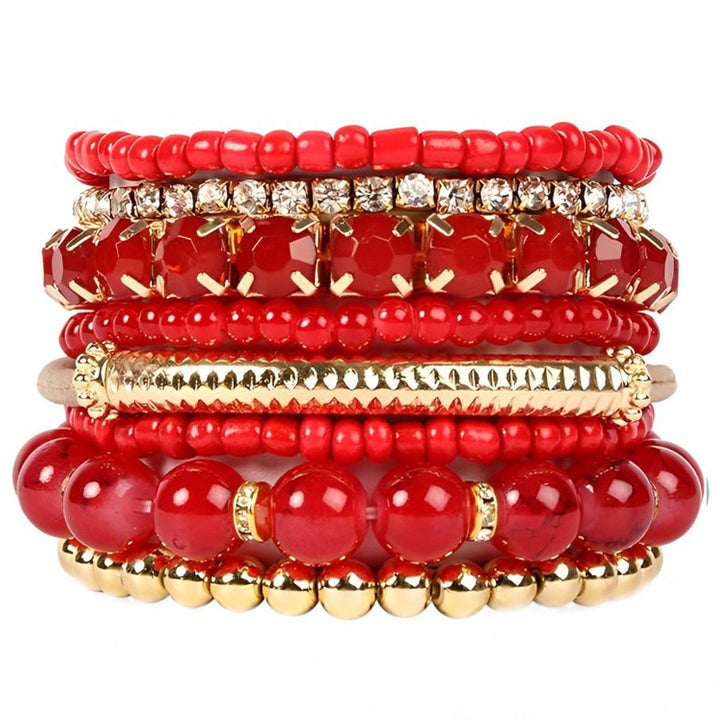 Boho Stackable Beaded Bracelet Set