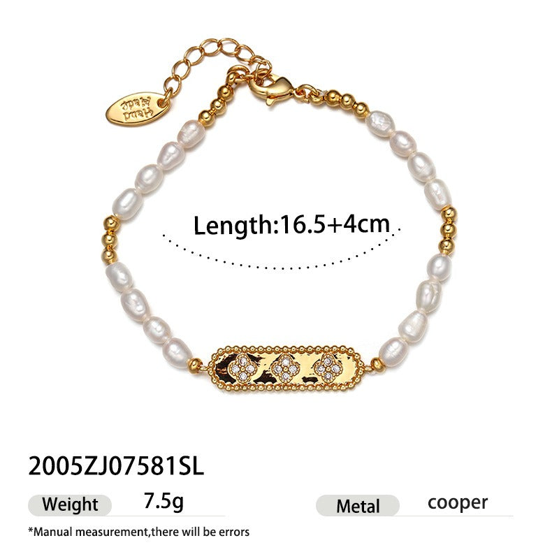 Multiple Styles 18K Gold Plated Pearl Bracelet