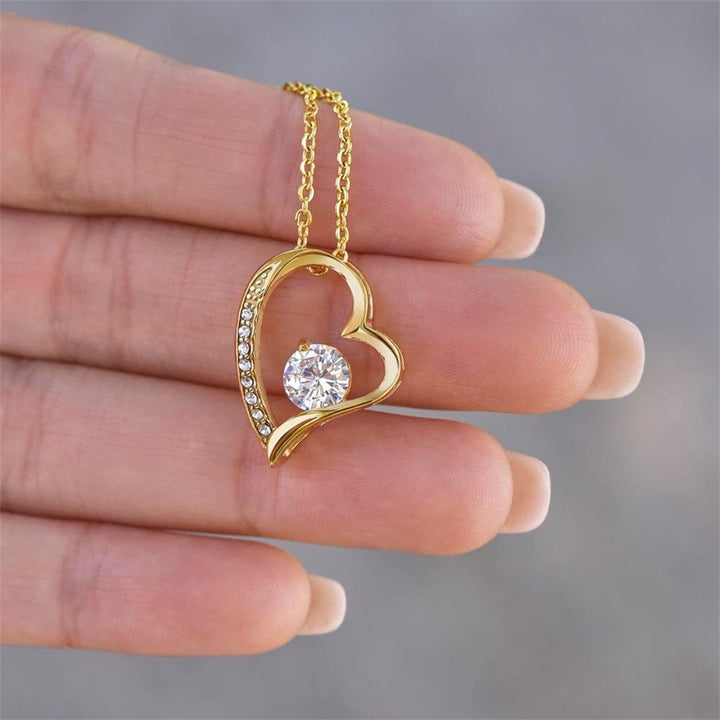 Eternal Love Floating Heart Necklace Personalized Gift Set for Her To My Daughter/Wife/Grandma/Mom/ Granddaughter(Gift Box & Card Included)