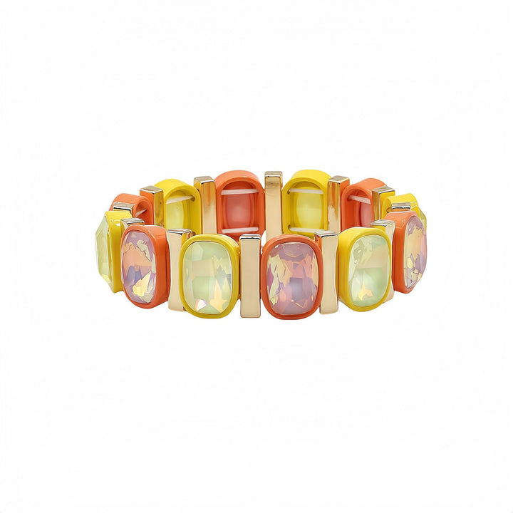 Vintage Y2K Crystal Enamel Stretch Bracelet