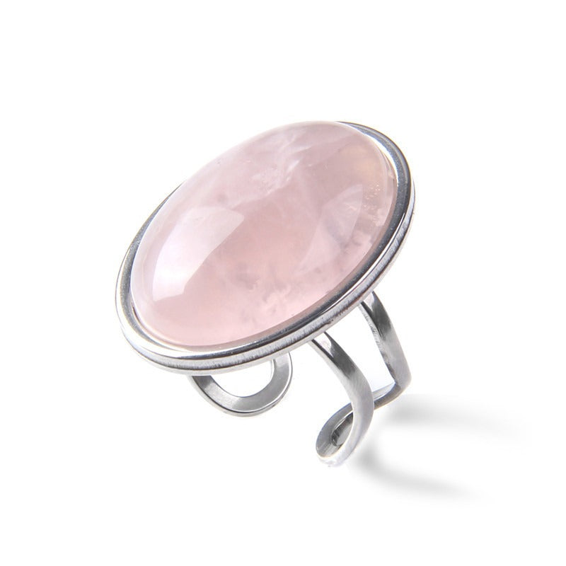 Vintage Natural Gemstone Open Ring