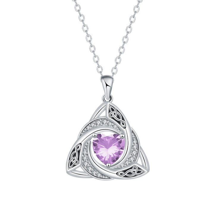 S925 Silver Celtic Knot Birthstone Necklace