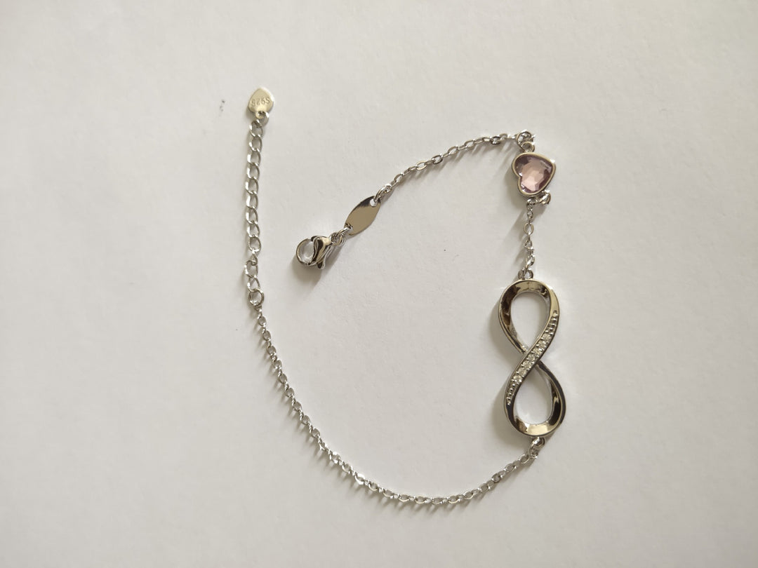 S925 Silver Pavé Infinity Symbol Bracelet