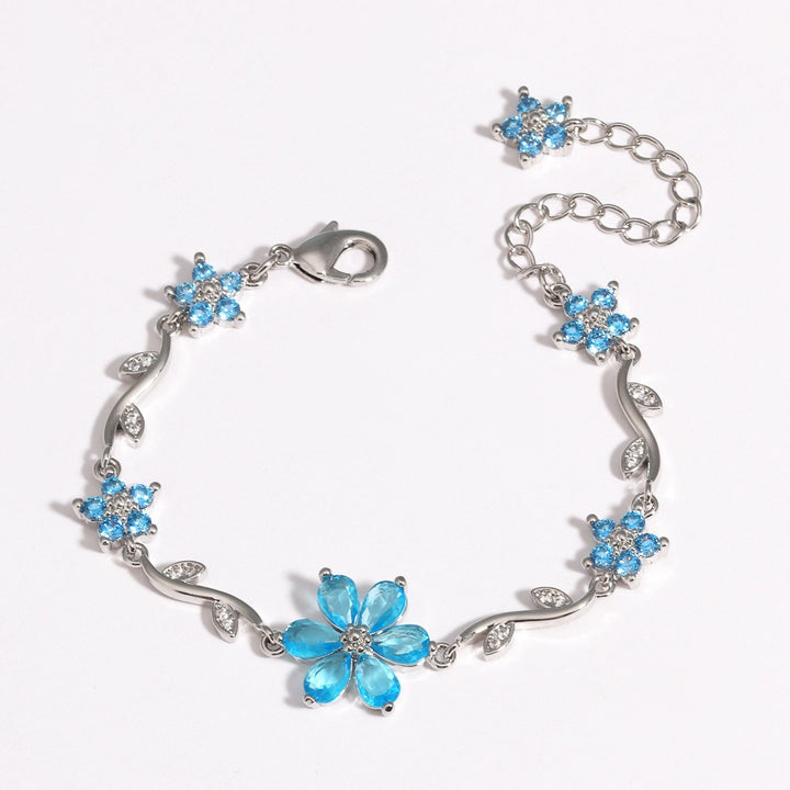 Bloom Sparkle Two-Tone Zircon Flower Bracelet