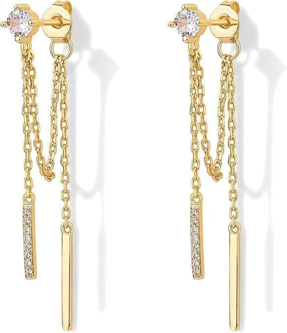 Starlit Stack S925 Silver Diamond Earring Set Versatile Elegance at Your Ears