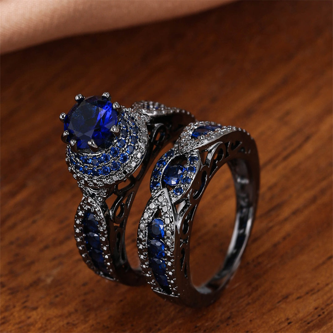 Stunning Duo S925 Sterling Silver 2-Piece Stacking Ring Set