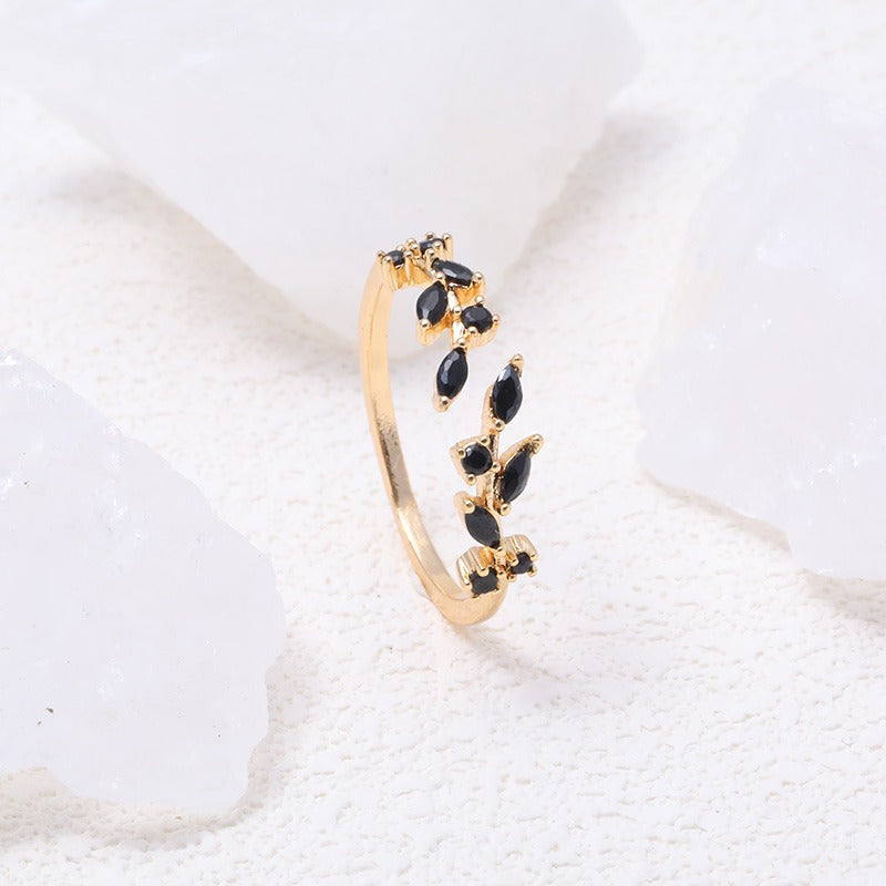 Ear of Wheat S925 Silver 14K Gold Plated Geometric Open Ring