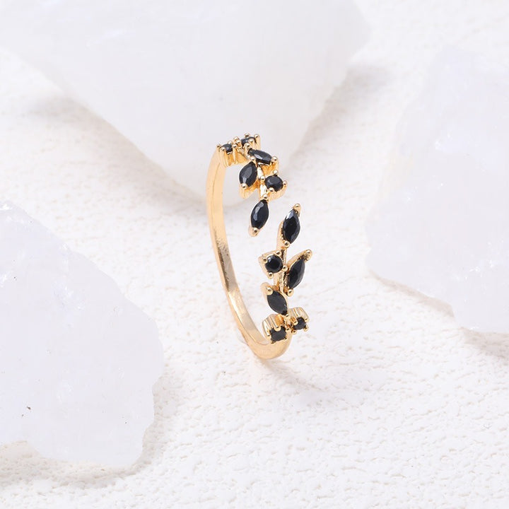 Ear of Wheat S925 Silver 14K Gold Plated Geometric Open Ring