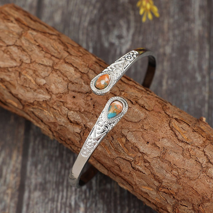 S925 Silver Vintage Filigree Open Cuff Bracelet