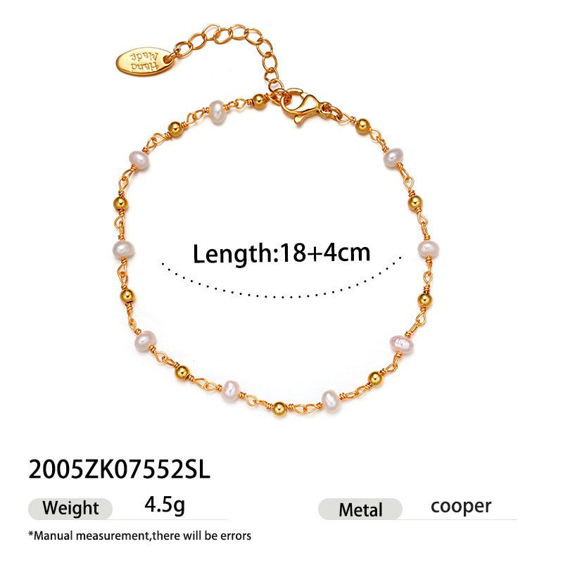 Multiple Styles 18K Gold Plated Pearl Bracelet