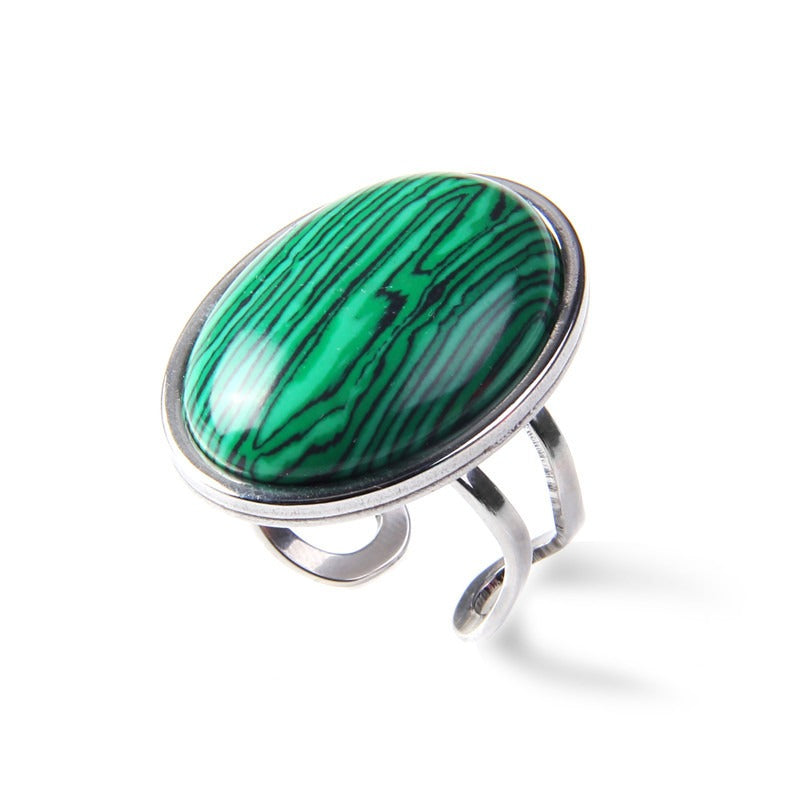 Vintage Natural Gemstone Open Ring