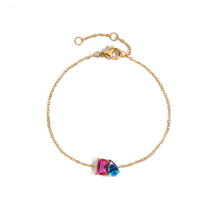 18K Gold Toi et Moi Birthstone Bracelet