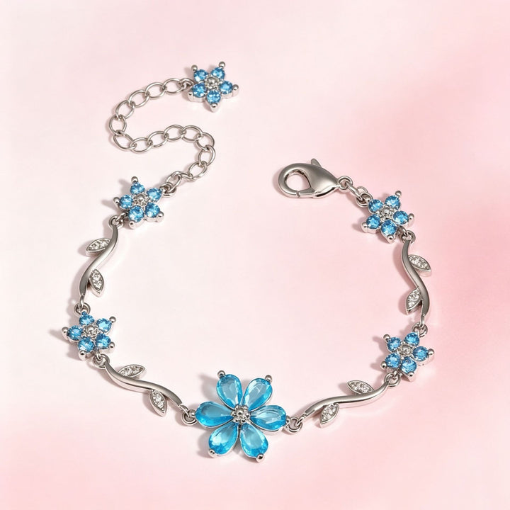 S925 Sterling Silver 18K Gold Plated Vine Flower Bracelet