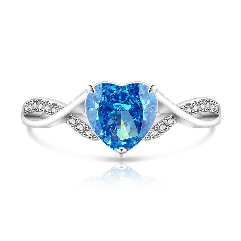 Heart of Devotion S925 Sterling Silver Heart-Cut Ring