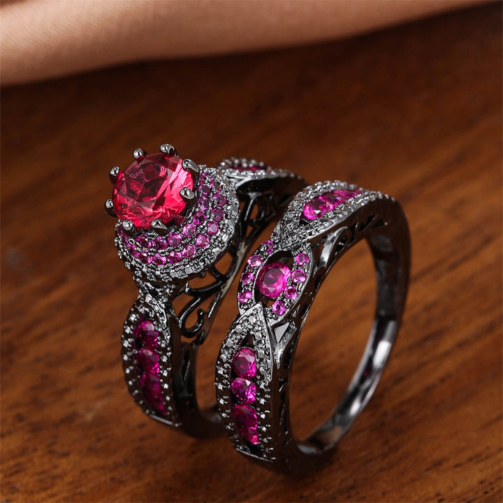 Stunning Duo S925 Sterling Silver 2-Piece Stacking Ring Set