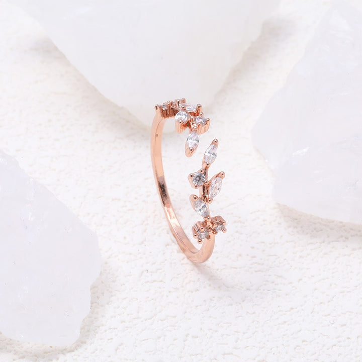 Ear of Wheat S925 Silver 14K Gold Plated Geometric Open Ring