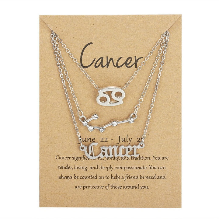 12 Zodiac Signs Layered Necklace Set