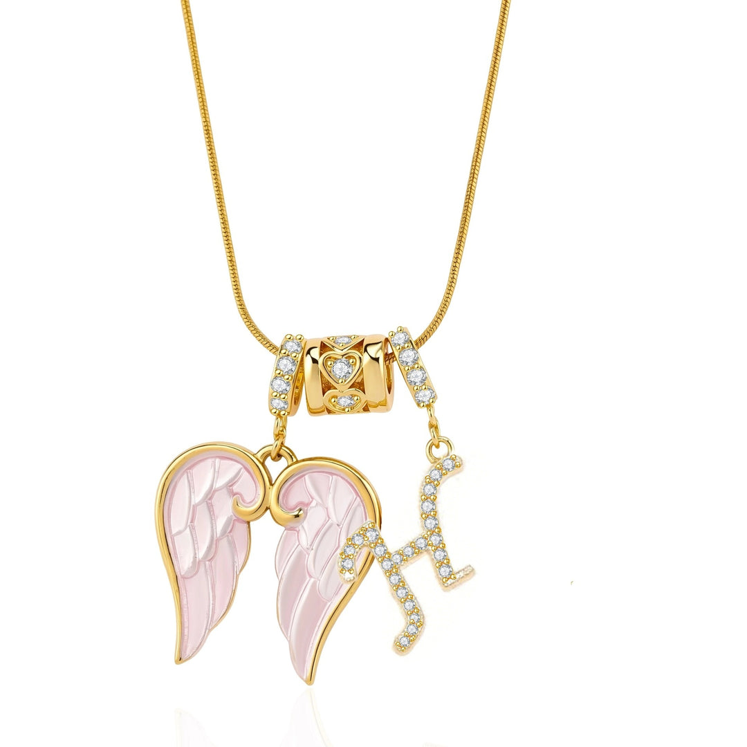 Personalized Guardian Angel Initial Necklace