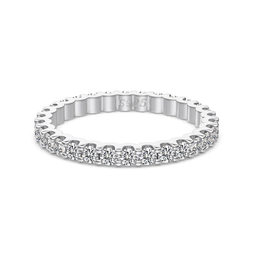 S925 Sterling Silver Moissanite Eternity Band Collection