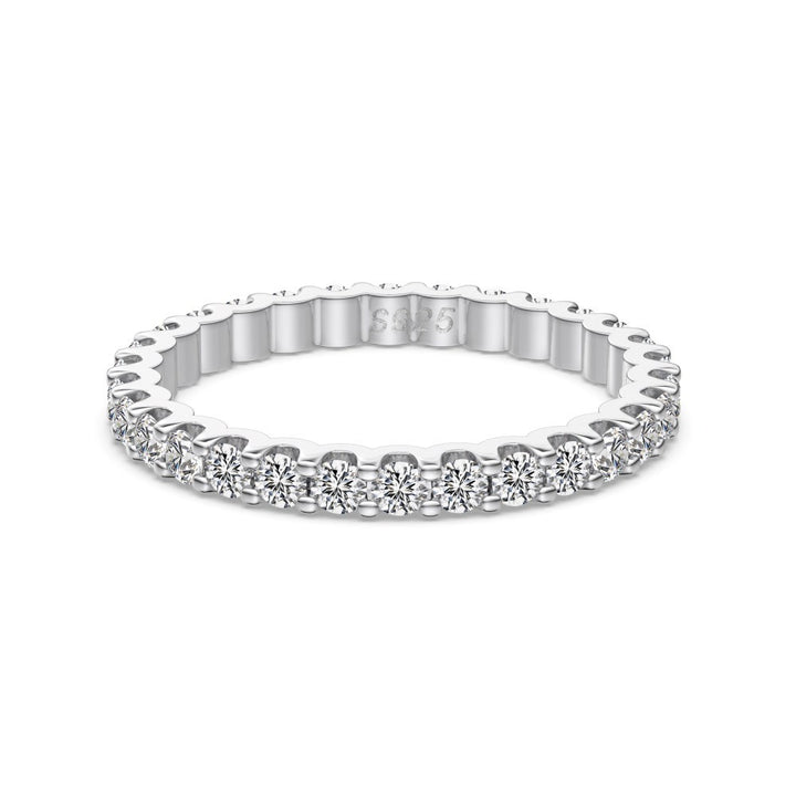 S925 Sterling Silver Moissanite Eternity Band Collection