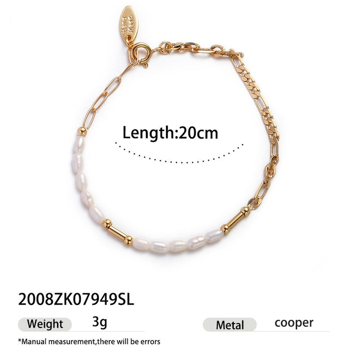 Multiple Styles 18K Gold Plated Pearl Bracelet