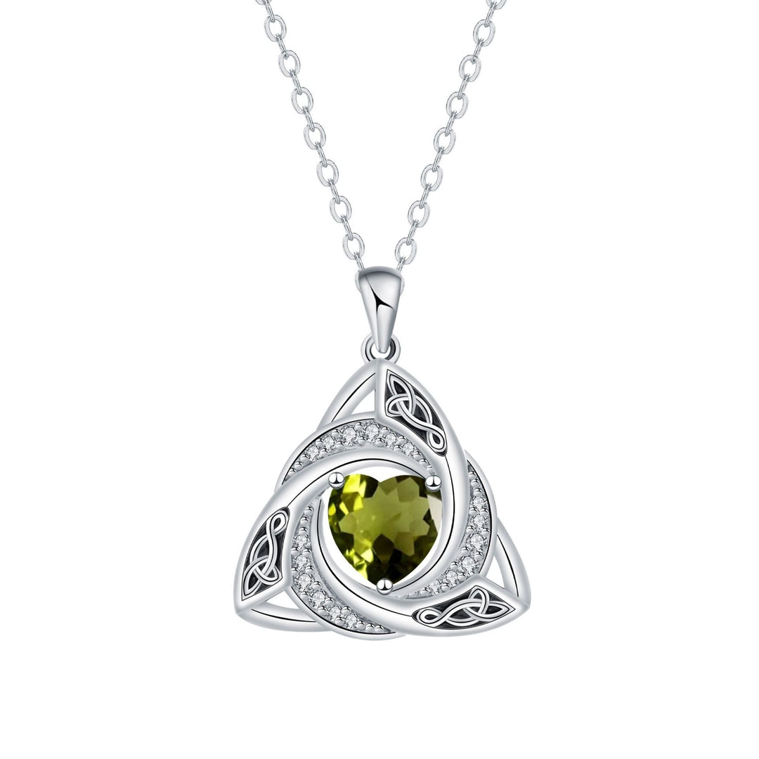 S925 Silver Celtic Knot Birthstone Necklace