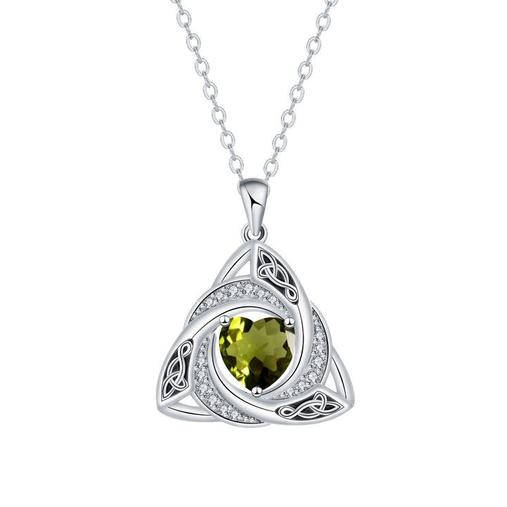 S925 Silver Celtic Knot Birthstone Necklace