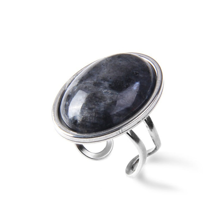 Vintage Natural Gemstone Open Ring