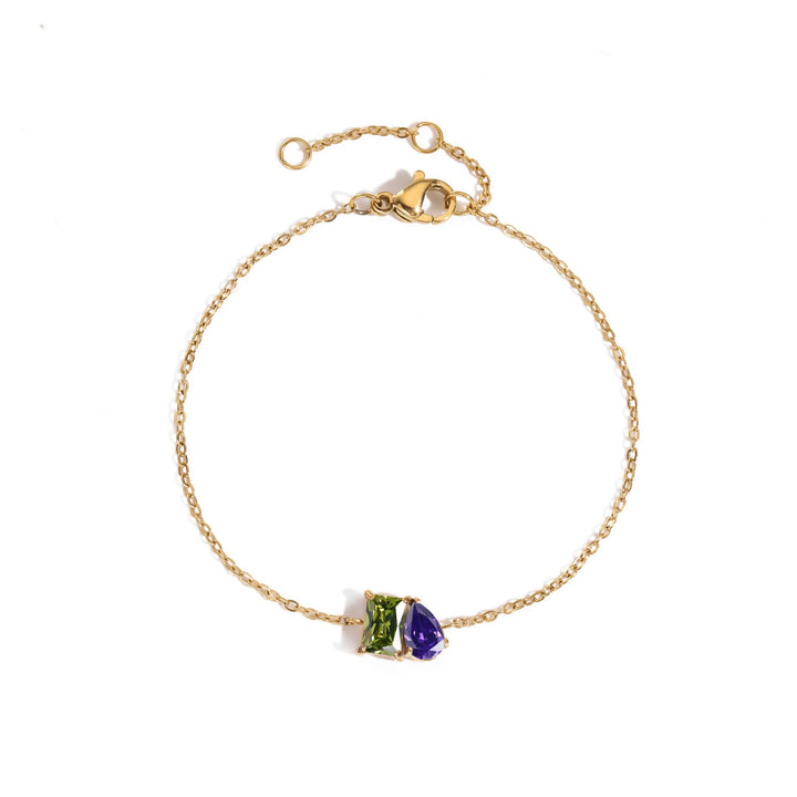 18K Gold Toi et Moi Birthstone Bracelet