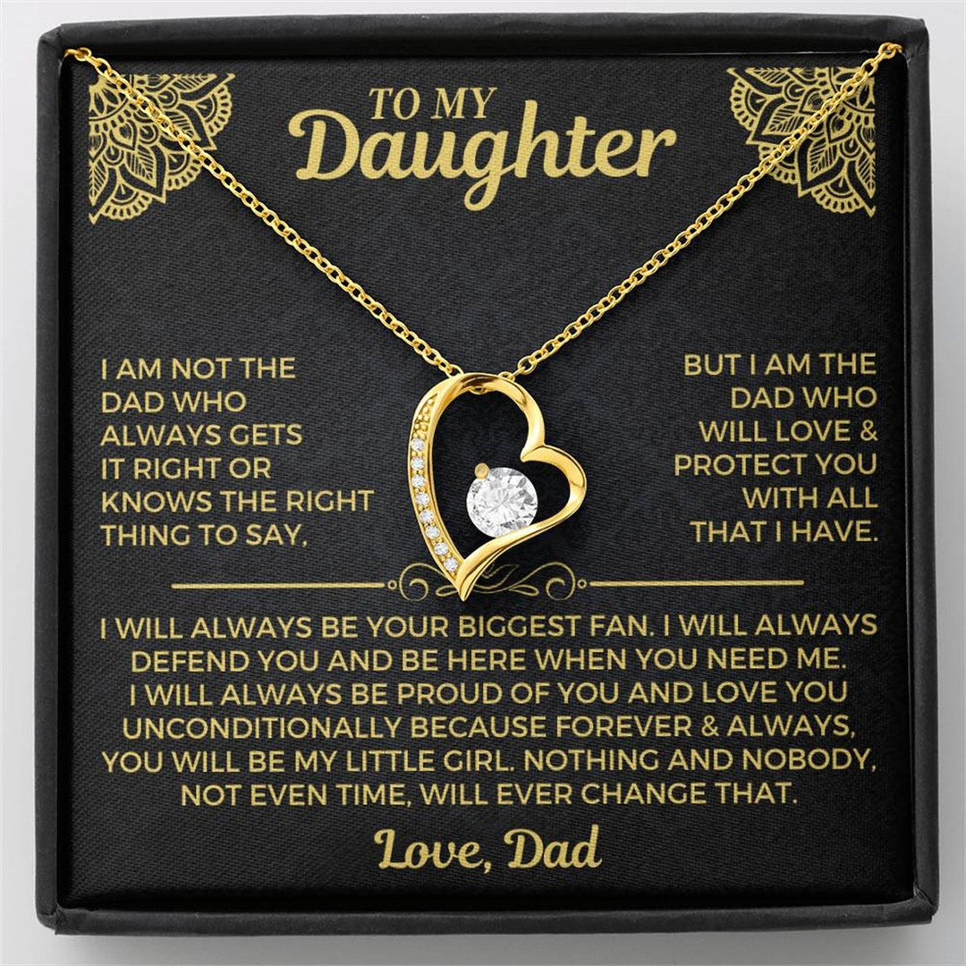 Eternal Love Floating Heart Necklace Personalized Gift Set for Her To My Daughter/Wife/Grandma/Mom/ Granddaughter(Gift Box & Card Included)