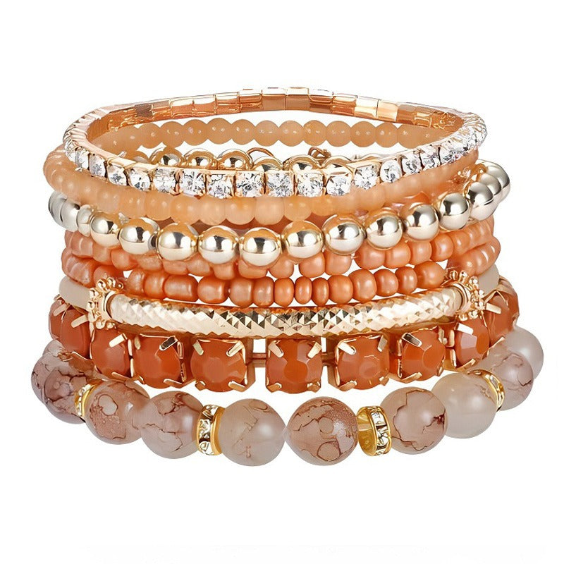 Boho Stackable Beaded Bracelet Set