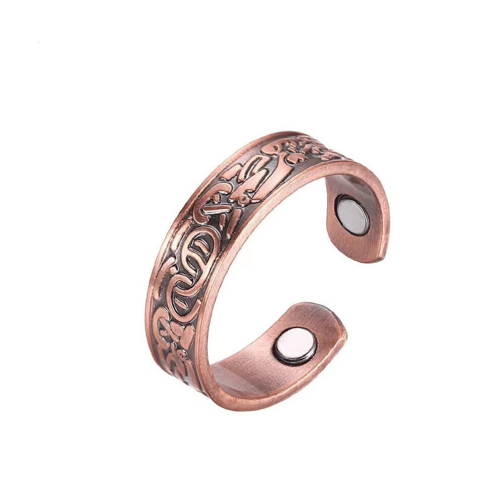 Pure Copper Magnetic Bracelet Ring Set