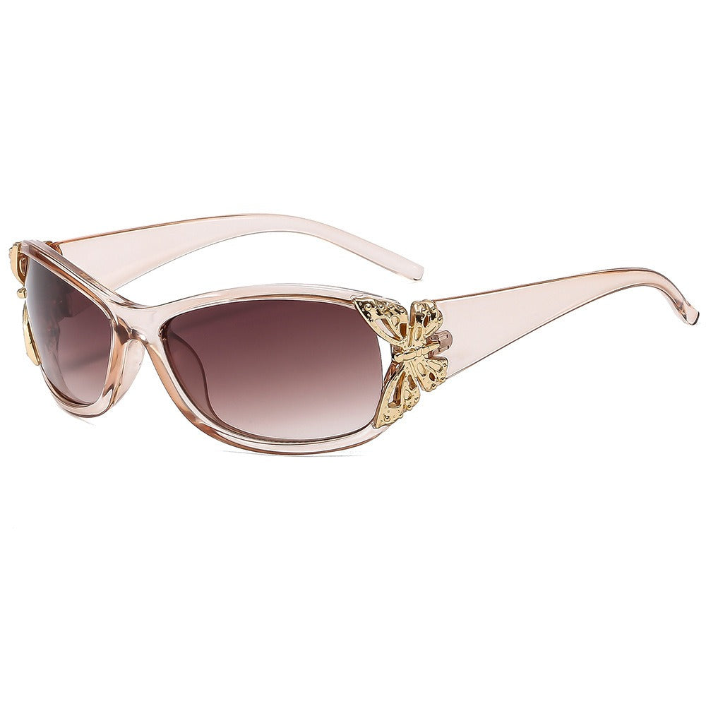 Butterfly Charm Stylish Metal-Accent Sunglasses