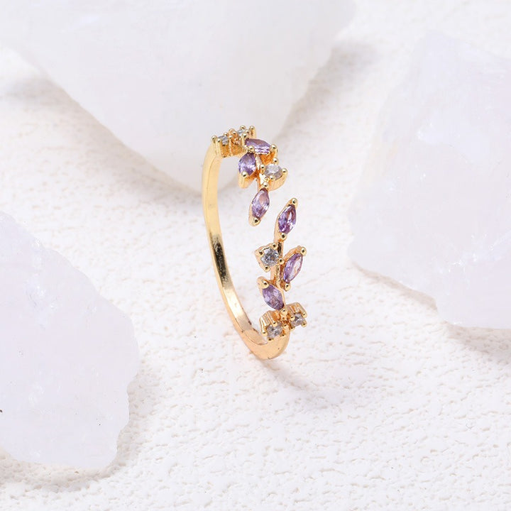 Ear of Wheat S925 Silver 14K Gold Plated Geometric Open Ring