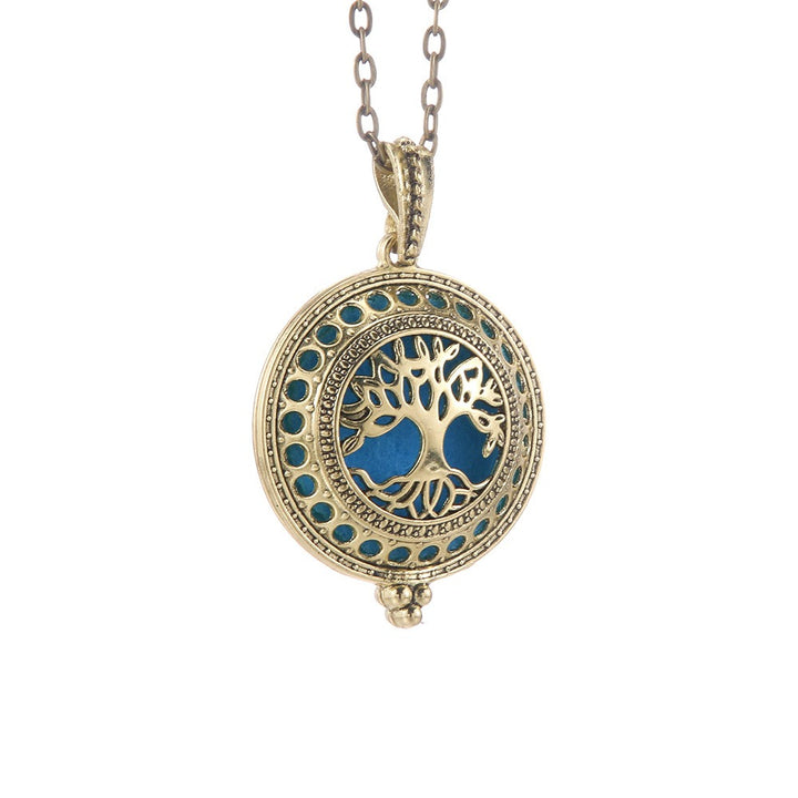 Vintage Antique Bronze/Silver Aromatherapy Essential Oil Diffuser Necklace