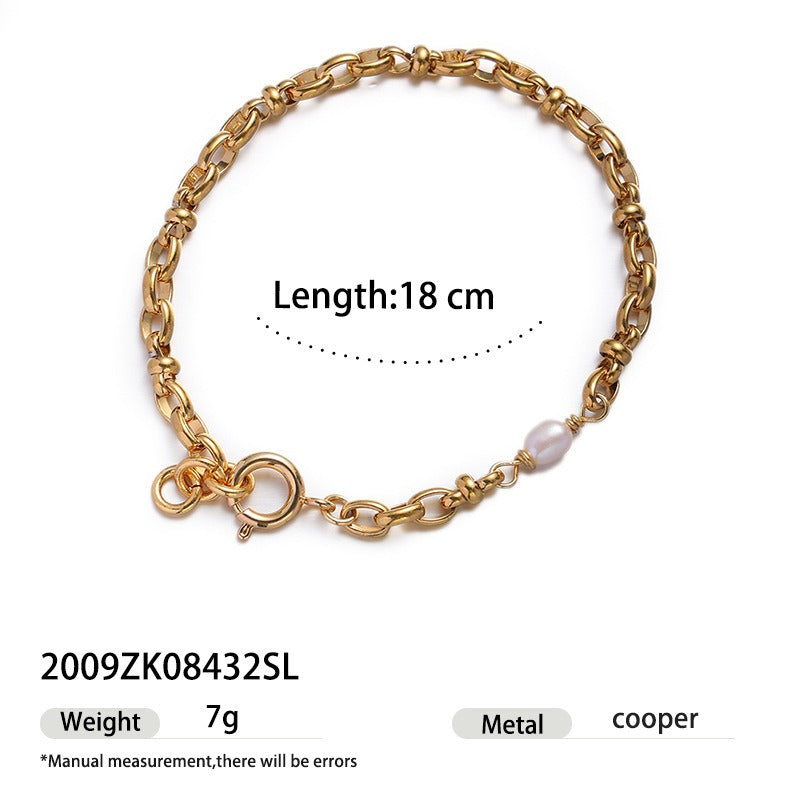 Multiple Styles 18K Gold Plated Pearl Bracelet