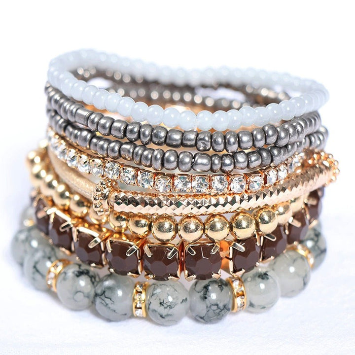 Boho Stackable Beaded Bracelet Set